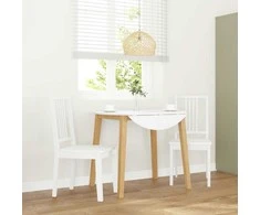 Valgomojo Kėdės 2 vnt Baltos medžio masyvo gumos