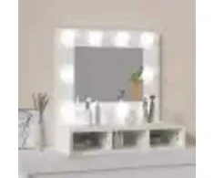 Veidrodinė spintelė su LED apšvietimu, balta, 60x31,5x62cm