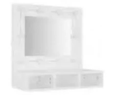 Veidrodinė spintelė su LED apšvietimu, balta, 60x31,5x62cm