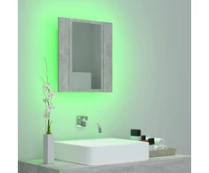 Veidrodinė vonios spintelė su LED, betono, 40x12x45cm, akrilas