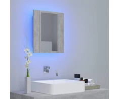 Veidrodinė vonios spintelė su LED, betono, 40x12x45cm, akrilas