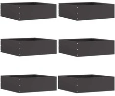Vejo kraštas 6 pcs Juoda 40 x 40 x 13 cm Plienas