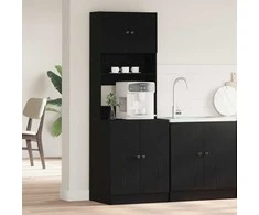 Virtuvės bufetai 2 pcs Juodas ąžuolas 60 x 50 x 180 cm
