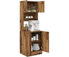 Virtuvės bufetai su lentyna 2 pcs Senas medis 60 x 50 x 180 cm