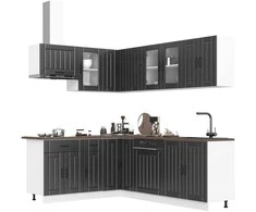 Virtuvinių spintelių komplektas, 11 dalių, Lucca, juoda