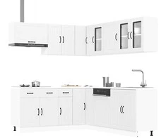 Virtuvinių spintelių komplektas, 11 dalių, Lucca, balta