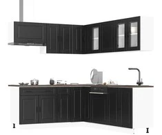 Virtuvinių spintelių komplektas, 11 dalių, Porto, juoda