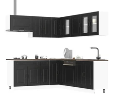 Virtuvinių spintelių komplektas, 11 dalių, Kalmar, juoda