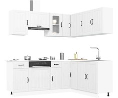 Virtuvinių spintelių komplektas, 11 dalių, Lucca, balta