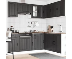 Virtuvinių spintelių komplektas, 11 dalių, Kalmar, juoda
