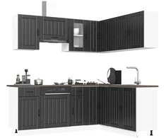 Virtuvinių spintelių komplektas, 11 dalių, Kalmar, juoda