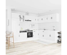 Virtuvinių spintelių komplektas, 14 dalių, Lucca, balta