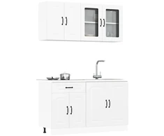 Virtuvinių spintelių komplektas, 4 dalių, Kalmar, balta