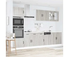 Virtuvinių spintelių komplektas, 7 dalių, Kalmar, pilka