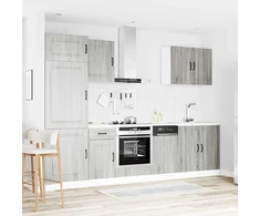 Virtuvinių spintelių komplektas, 7 dalių, Kalmar, pilka