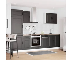 Virtuvinių spintelių komplektas, 7 dalių, Kalmar, juoda