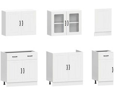 Virtuvinių spintelių komplektas, 7 dalių, Kalmar, balta