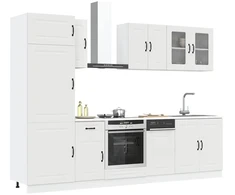 Virtuvinių spintelių komplektas, 8 dalių, Kalmar, balta