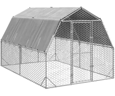 vištienos bėgimas su stogu 2,5x4x2,25 m cinkuoto plieno