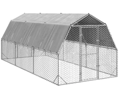 vištienos bėgimas su stogu 2,5x6x2,25 m cinkuoto plieno