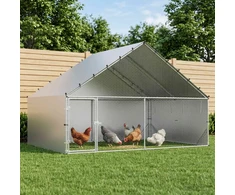Vištų coop su stogu Sidabrinė 300 x 200 x 190 cm