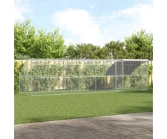 Vištų narvas 4 vnt. Sidabro 800 x 200 x 200 cm Plienas ir PE