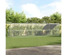 Vištų narvas 4 vnt. Sidabro 800 x 200 x 200 cm Plienas ir PE