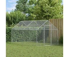 Vištų narvas Sidabro 400 x 170 x 177 cm Cinkuota plienas