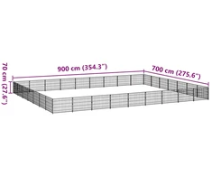 Voljeras šunims, sidabrinės spalvos, 63m², plienas