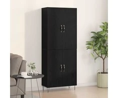 Aukštas spintelė 2 pcs Juodas ąžuolas