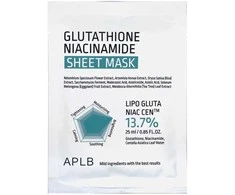 APLB Glutathione Niacinamide Sheet Mask lakštinė veido kaukė, 25 ml