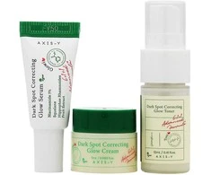 AXIS-Y „Mini Glow“ trio tonikas 12 ml + serumas 5 ml + kremas 5 ml