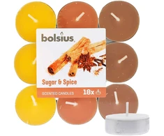 Bolsius Scented Tealights Sugar &amp; Spice 4h Tealight Candle 18pcs
