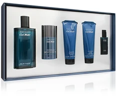 Davidoff „Cool Vanduo Men“ rinkinys: tualetinis vanduo 125 ml + dušo želė 75 ml + balzamas po skutimosi 75 ml + dezodorantas-stiklinis pieštukas 75 ml + tualetinis vanduo 15 ml