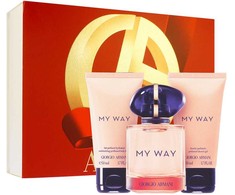 Giorgio Armani My Way rinkinys moterims (EDP, 50 ml + dušo želė, 50 ml + kūno losjonas, 50 ml)