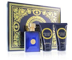 Versace Dylan Mėlyna Pour Homme vyriškas tualetinis vanduo 50 ml + dušo želė 50 ml + balzamas po skutimosi 50 ml dovanų rinkinys