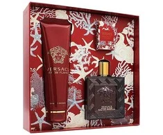 Rinkinys vyrams Versace Eros Flame (EDP, 100 ml + EDP, 5 ml + dušo želė, 150 ml)
