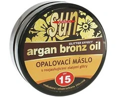 „Vivaco Sun Vital“ blizgančio efekto įdegio sviestas su BIO argano aliejumi SPF 15