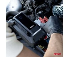 4in1 automobilinis užvedimo įrenginys (booster) su kompresoriumi, LED žibintuvėliu ir Powerbank 12V 12Ah 1600A AMIO-04677