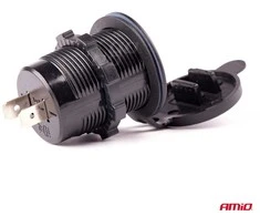 Amio Vandeniui atsparus telefono įkroviklis 2xUSB 12/24V MOD-05