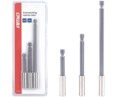 Antgalių laikiklių suktuvui rinkinys, 1/4", 3 vnt., AMIO-04934