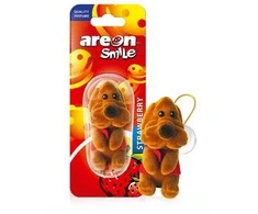 AREON Smile žaislas šunims su braškių / rudos spalvos oro gaivikliu
