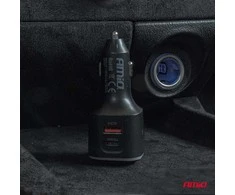 Automobilinis FM siųstuvas, 1×USB-A 2×USB-C 12V 24V AMIO-04651