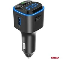 Automobilinis FM siųstuvas, 1×USB-A 2×USB-C 12V 24V AMIO-04651