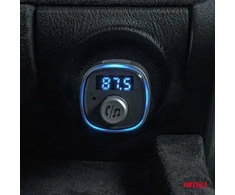 Automobilinis FM siųstuvas, 2×USB-A Micro SD 12V 24V AMIO-04654