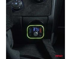 Automobilinis FM siųstuvas, FM 2×USB-A 1×USB-C Micro SD 12V 24V AMIO-04652