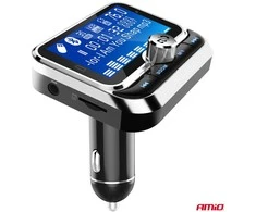 Automobilinis FM siųstuvas su pulteliu, 2×USB-A 12V 24V AMIO-04657