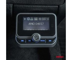 Automobilinis FM siųstuvas su pulteliu, 2×USB-A 12V 24V AMIO-04657