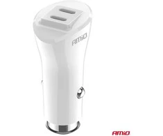 Automobilinis įkroviklis 2x USB-C 40W 12/24V AMiO-03884