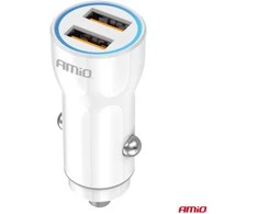 Automobilinis įkroviklis 2xUSB-A 12/24V AMiO-03879